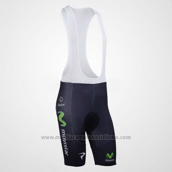 2013 Abbigliamento Ciclismo Movistar Nero Manica Corta e Salopette